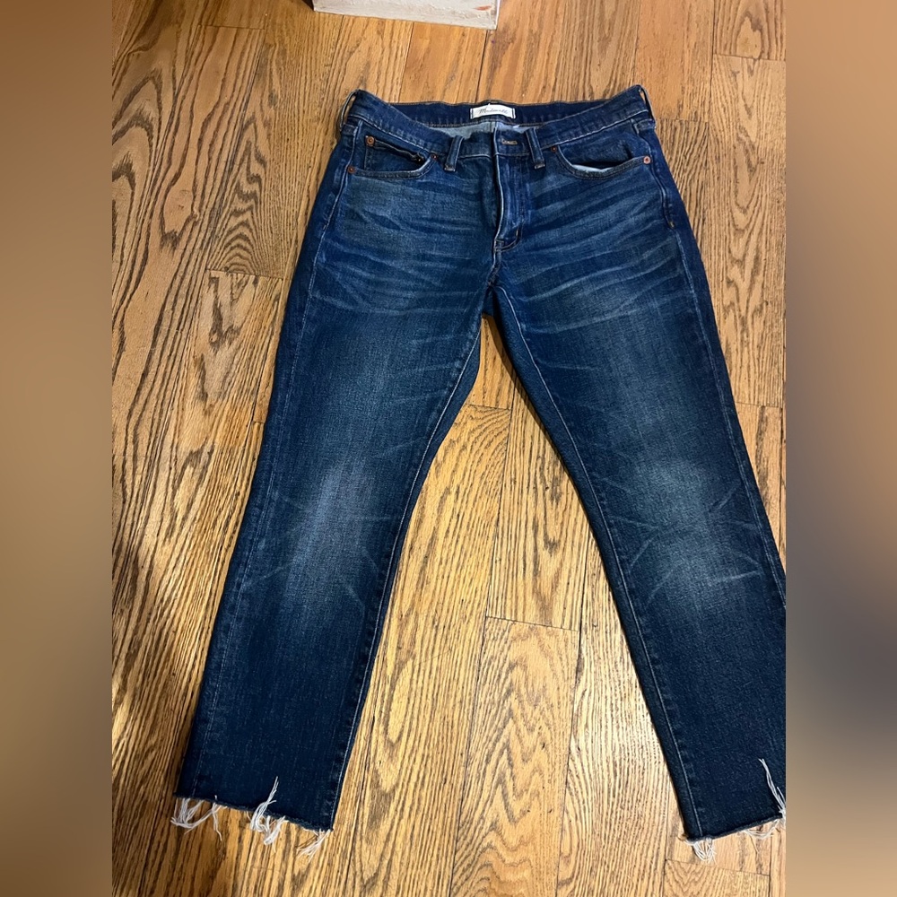 Raw hem straight leg Madewell jeans